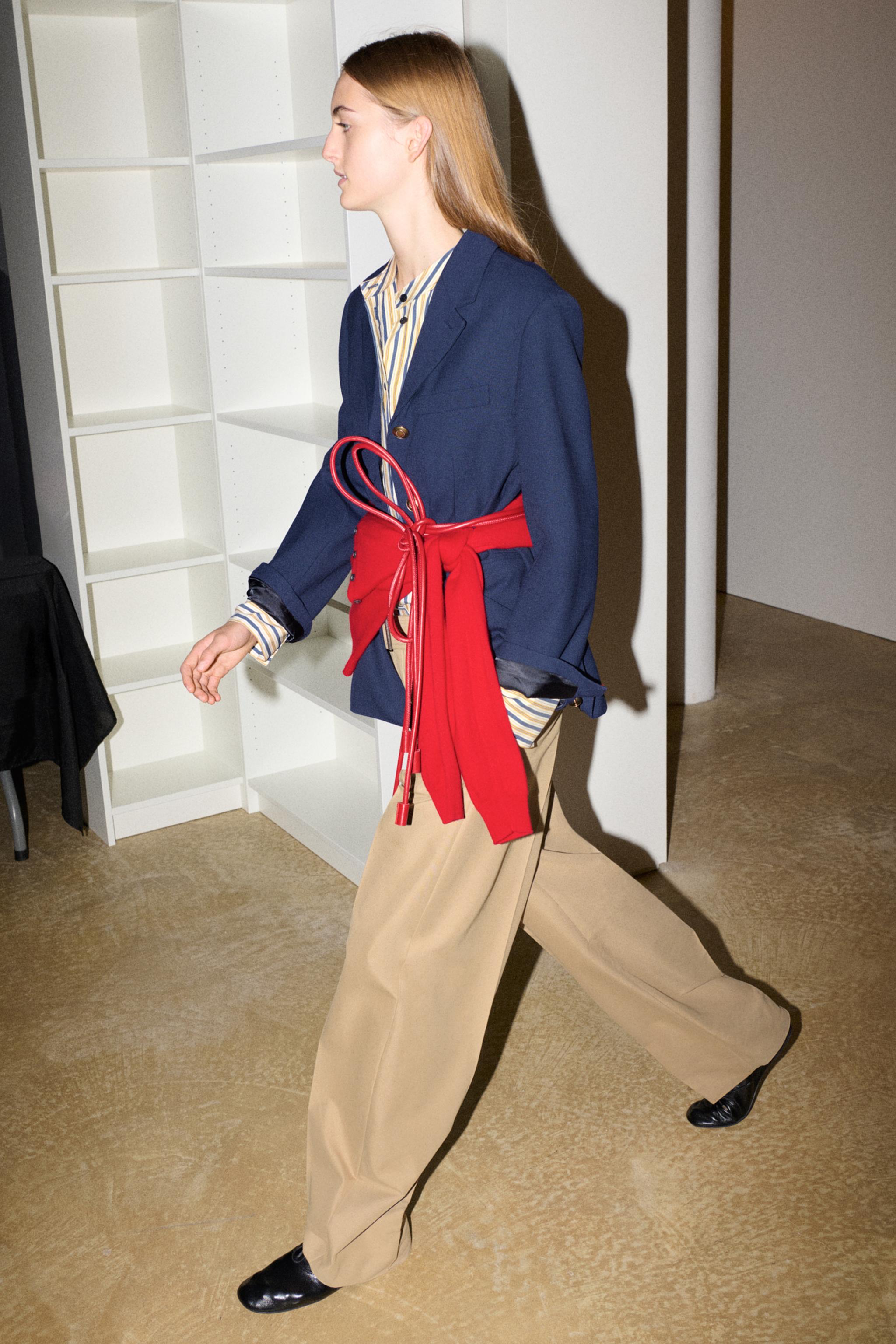 ZW COLLECTION BELTED PLEATED PANTS